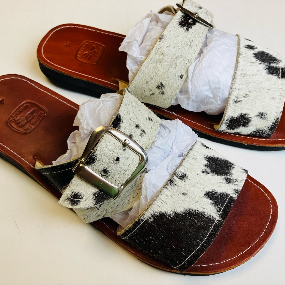 Cowhide Leather Huaraches Sandals Hippie Cowgirl Western Boho New